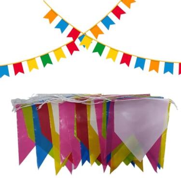 Imagem de Kit 100 Metros De Bandeirinhas Festa Junina São João Arraial Decoração Completa e Colorida