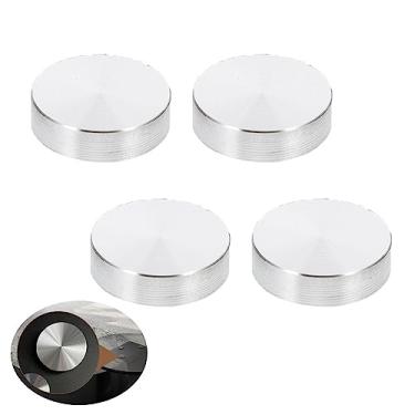 Imagem de UtySty Pacote Com 4 Placas De Montagem Para Pernas Mesa Vidro E Disco Alumínio - Ferragens Apoio Redondas Tampo Rosca M8, 40 Mm Diâmetro