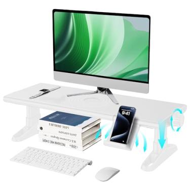 Imagem de NIFBANG Suporte Para Monitor De Computador, 4,5-6,3" Com Altura Ajustável E Celular, Organizador Mesa Multiuso Laptop, Impressora, Tv (Branco)