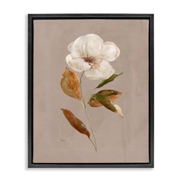 Imagem de Stupell Industries Design de arte de parede simples de flor de maçã em tela flutuante preta por Livi Finn, 17 x 21