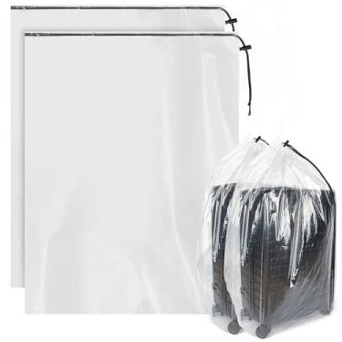 Imagem de HFKPJRT Sacos de armazenamento de plástico transparentes extra grandes de 101 x 152 cm, sacos de armazenamento de bagagem de 4,7 mm para mala, carrinho, cadeira, bicicleta infantil, cobertor