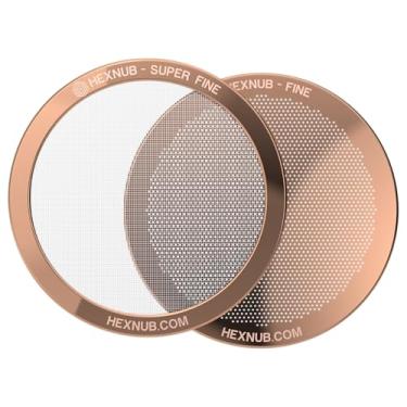 Imagem de HEXNUB - Filtros de metal reutilizáveis para cafeteira AeroPress, filtro de aço inoxidável compatível com AeroPress Original & Go Cafe Press, café encorpado mais do que filtros de papel – Pacote com 2