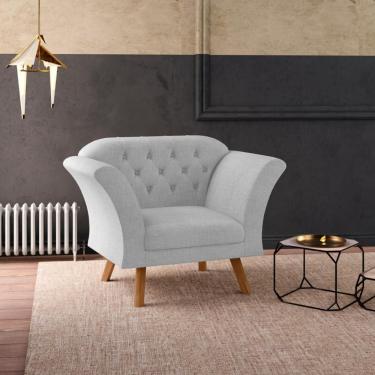 Imagem de Poltrona Decorativa Roseira Linha Cinza