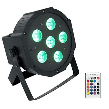 Imagem de Rockville Luz De Palco Recarregável Rgbwa+Uv Par 61 Preta, Controle Dmx, Ativada Por Som, Inclui Remoto, Até 18 Horas Duração, Perfeita Para Eventos Dj, Festas