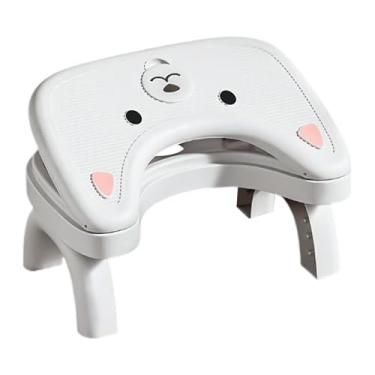 Imagem de FashionCha Banco de banheiro, apoio para os pés sob a mesa, ajustável, versátil, compacto, para banheiro, penico, para casa, crianças, Branco