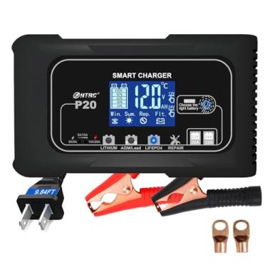 Imagem de Generic Carregador De Bateria Lítio 20 A 12 V 24 Lifepo4, Gotejamento Para Carro, Motocicleta, Cortador Grama, Barco Marinho, Mantenedor Chumbo-Ácido (Agm/Gel/Sla...)