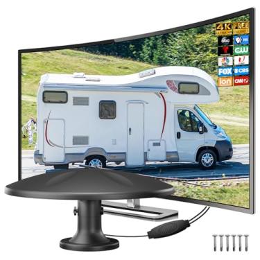 Imagem de Antena de TV externa amplificada digital HD antena de TV com recepção de longo alcance, - para trailer, trailer, caminhão, caravana, barco, grande, (preto)