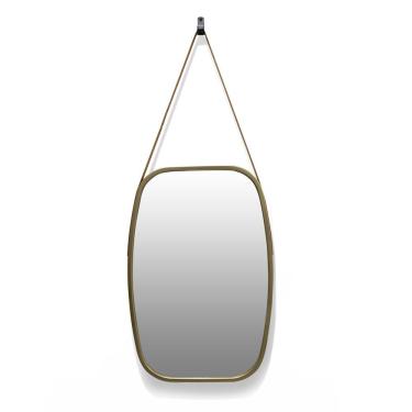 Imagem de Espelho Retangular Moldura De Plastíco Dourado 65X43,5 Cm