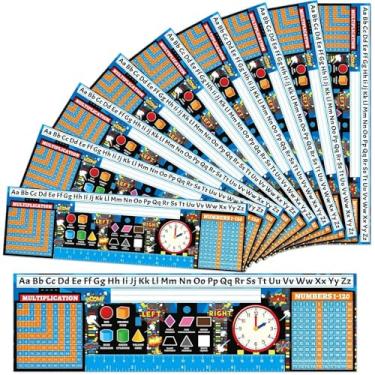 Imagem de Chunnin 40 peças de etiquetas de nome de herói super temáticas placas de nome de mesa para decoração de sala de aula escolares etiquetas de nome recortes com formas de régua números alfabeto jardim de