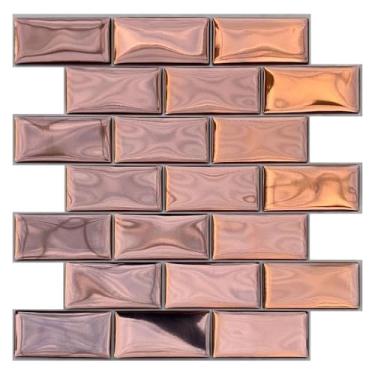 Imagem de Pastilha Adesiva Resinada, Cromada Tijolinho/Rose, 4 unidades, Cromo Sign