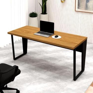 Imagem de Mesa Escritório 1,80m x 0,70m Pé Metal e Cadeira Diretor F5 - F5 Offic