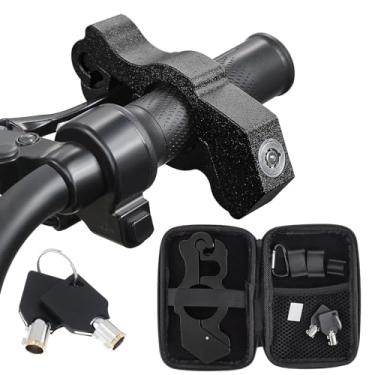 Imagem de Windance Alça de trava de guidão de motocicleta/acelerador/freio/antirroubo com 2 chaves para proteger sua motocicleta, bicicleta, quadriciclo, scooter em menos de 5 segundos (preto, com caixa)