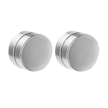 Imagem de Brinco Masculino Magnético Prateado/Imã/Alargador Falso - PAR