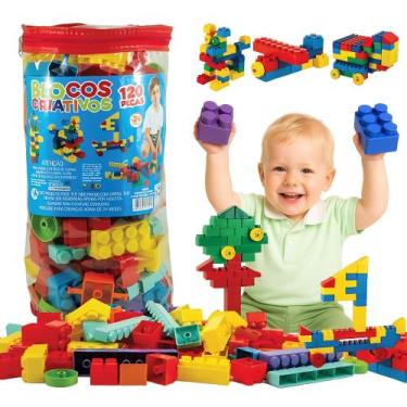 Imagem de Brinquedo Bloquinhos de Montar Grande Para Bebê Criança - Blocos de Mo