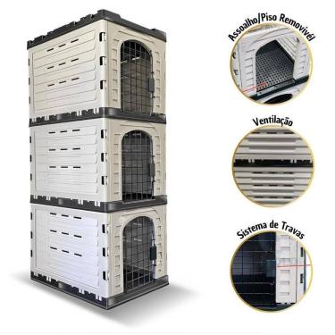 Imagem de Canil Mec Box 3 Módulos Vertical Banho Tosa Pet Shop