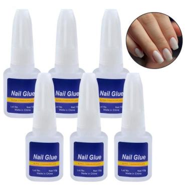 Imagem de 6 Un Cola Para Unhas Com Pincel Aplicador Postiça Tips Alongamento - K