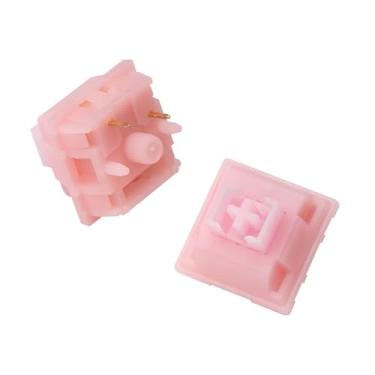 Imagem de WS Interruptores de teclado mecânico linear rosa pérola, pré-lubrificado, conjunto de interruptores de teclado de 5 pinos com haste POM, caixa PA para teclado DIY para jogos (35 peças)