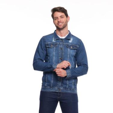 Imagem de Jaqueta Jeans  Masculina Branca Slim Casaco Homem Básico. - Lilih-Leon