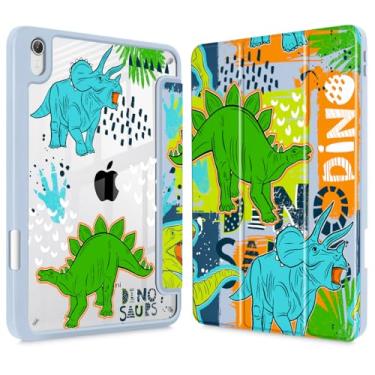 Imagem de May Chen Capa fina para iPad mini 7 (A17 Pro, 7ª geração) 2024/iPad mini 6 (6ª geração) 8,3 polegadas, [suporte de lápis embutido] capa à prova de choque, capa traseira transparente transparente e