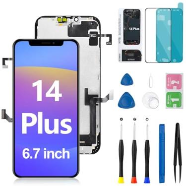 Imagem de Substituição de tela para iPhone 14 Plus com alto-falante frontal cabo flexível sensor de proximidade 3D Touch LCD quadro display digitalizador kit de reparo conjunto completo A2632 A2885 A2886 A2887