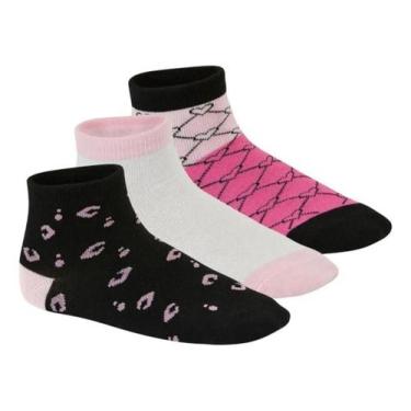 Imagem de Kit Meia Molekinha Infantil Cano Medio Meninas, Preto branco preto, 28