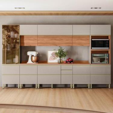 Imagem de Cozinha Completa Proença 12 Portas 9 Gavetas com Vidro Dp3701mf Noguei