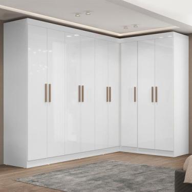 Imagem de Guarda-Roupa Casal Modulado Paris 9 Portas 2 Gavetas Branco - Maxel, B