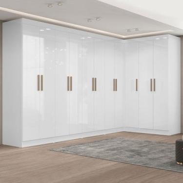 Imagem de Guarda-Roupa Casal Modulado Paris 11 Portas 4 Gavetas Branco - Maxel, 