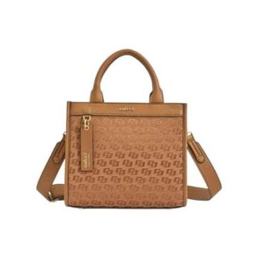 Imagem de Bolsa Feminina Colcci Tote Jacquard Alça Dupla Media Caramelo-Feminino