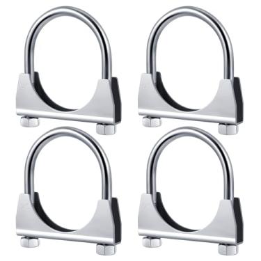 Imagem de Datanly 4 peças de braçadeiras de exaustão para serviço pesado, produtos de exaustão genuínos, parafuso em U, grampo de gancho de ponta de silenciador, clipe de gancho para conexão de tubos (2)