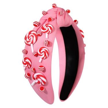 Imagem de YAHPERN Tiara de doces para mulheres, meninas, Natal, pirulito, acessórios de fantasia de doces de Halloween, roupas de candyland, lembrancinhas de festa de aniversário, presentes (padrão B)