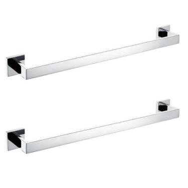 Imagem de Acessórios de banheiro de aço inoxidável Suporte para rolo de papel Toalheiro Prateleira Suporte para escova de vaso sanitário Prateleira de parede cromada Barra para toalhas (2 barras individuai