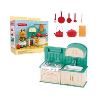 Imagem de Casa de Bonecas em Miniatura com Cozinha, Mesa de Jantar e Acessórios 