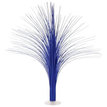 Imagem de Beistle Peças centrais em spray azul metálico – Pacote com 3 decorações de mesa de estouro de 48 cm com base transparente para festas de formatura, chás de bebê, aniversários e celebrações patrióticas
