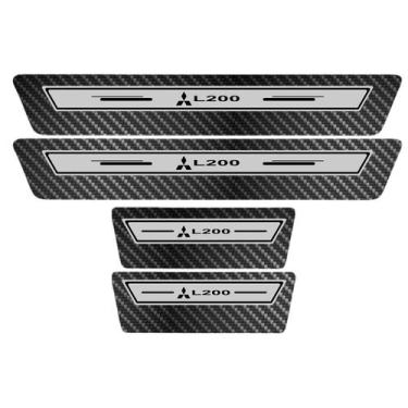Imagem de Soleira Porta Premium Prata Carbono L200 21 22 23 2024 2025 - Jhow Ade