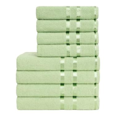 Imagem de Jogo de Toalha de Banho Kit com 10 Peças 5 Toalhas Grandes e 5 Toalhas de Rosto Algodão Premium para Banho Confortável196(VERDE 5 BANHO / 5 ROSTO)