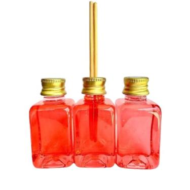 Imagem de 50 Mini Aromatizador Difusor Aromatizante para Lembrancinha.6.5cm×3.1cm.aromatizador de ambiente varetas；difusor de aromas varetas(Vermelho - Morango Champanhe)