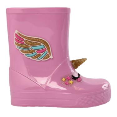 Imagem de Galocha Luelua Bota Unicórnio Cano Médio Infantil Rosa