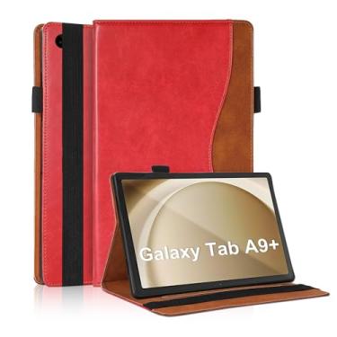 Imagem de TIPOYOROO Capa para Samsung Galaxy Tab A9 Plus de 11 polegadas lançado em 2023 (modelo: SM-X210/X216/X215) Bussiness Premium PU Leather Cover Lightweight Flip Stand com faixa elástica e suporte para