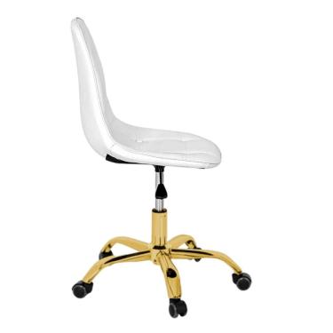 Imagem de Cadeira Office Eiffel - Botonê | Branca - Dourado Brilho