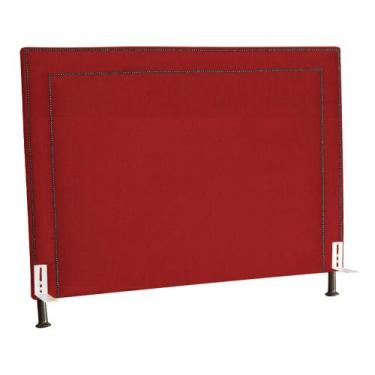 Imagem de Cabeceira Para Cama Box Solteiro 90cm Viviane Suede - Estopar, Vermelh