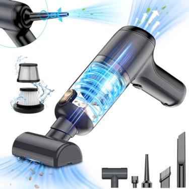 Imagem de ANGAUSS Aspirador de carro portátil sem fio: aspirador de pó de alta potência 20000PA com motor sem escovas, teclado 3 em 1, aspirador de pó portátil, espanador de ar para carro, casa, LT-126