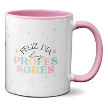 Imagem de Caneca Feliz Dia Dos Professores Xícara Criativa Frase (Rosa)