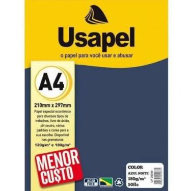 Imagem de Papel color a4 180g c/ 50 folhas azul noite - usapel