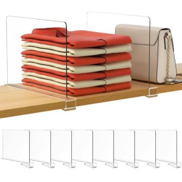 Imagem de Divisórias de prateleira em acrílico transparente HBlife para armário,