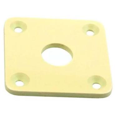 Imagem de Jack Plate Quadrado Creme D Plástico Guitarra Spirit PLJC-IV