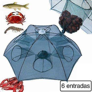 Imagem de Covo Armadilha Lorben para Camarão Lambari 6 Bocas Guarda Chuva GT6275