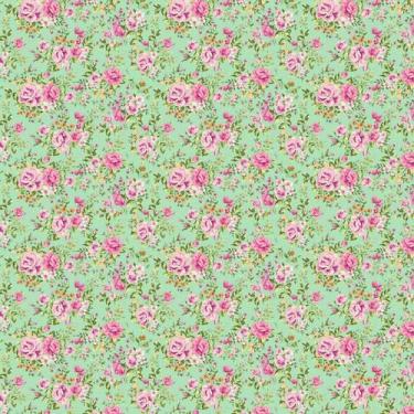 Imagem de Papel De Parede Floral Rosas Fundo Verde Adesivo Sala Quarto - LRP
