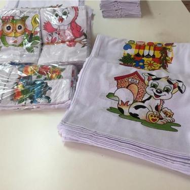 Imagem de Pano De Prato Lomaer Sacaria Estampado Tradicional 12 Unds Branco