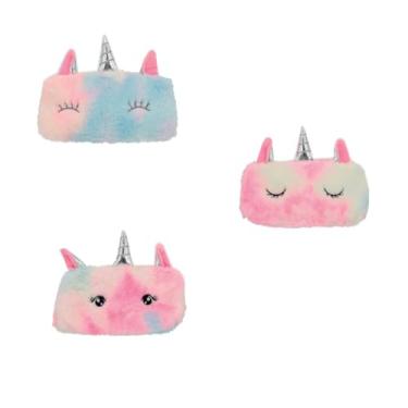 Imagem de Estojo Escolar de Pelúcia com Unicórnios - Polibrinq